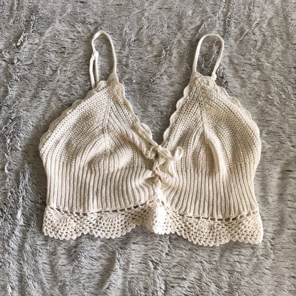 Kendall & Kylie Other - Kendall & Kylie Tie Front Sweater Bralette Bra Top